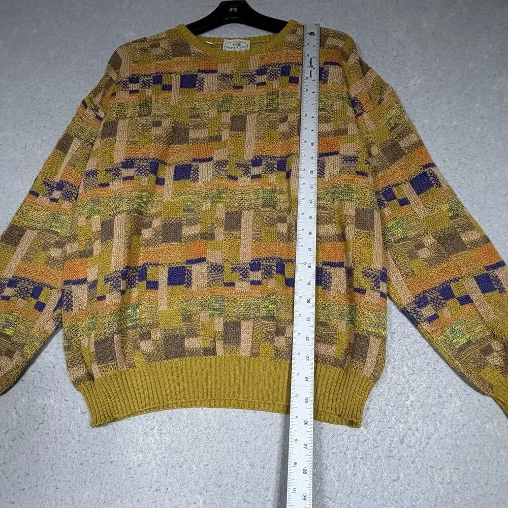 Vintage Pronto Uomo Sweater Men’s Medium Multicolor Italy Made Grandpa core